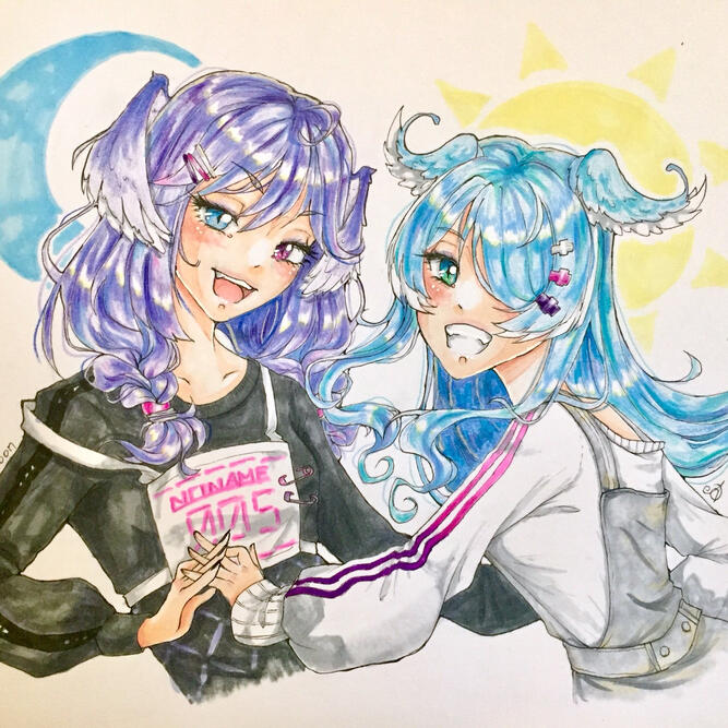 Selen Tatsuki and Elira Pendora from Nijisanji EN, traditional